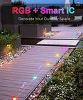 Recessed LED Deck Lights Kit With Cool RGB Color Changing And Dynamic Chasing Effects 30 Pack Outdoor WiFi Smart Step Lights