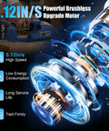 Pro Electric Strapping Machine For One Half To Five Eight Inch Pet Straps showing powerful brushless motor and battery.