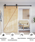 Heavy Duty Sliding Barn Door Hardware Kit With Reinforced Steel Rollers And Silent Tracks in a stylish home setting.