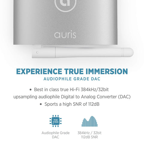 Long Range Bluetooth 5.3 Music Receiver With Audiophile DAC LDAC And AptX HD showing audiophile grade DAC features.