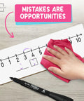 Cleaning Double Sided Dry Erase Number Line Lapboard 4x12 Inch for Students, 0-10 On One Side, Classroom Math Whiteboard
