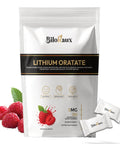 Lithium Orotate Gummies With 5 Mg Microdose For Chill Focus And Everyday Balance Natural Raspberry Flavor 90 Vegan Gummies Non GMO Third Party Tested Premium in white bag with raspberries