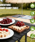 Portable Folding Camping Table With Carry Bag And Detachable Storage Pockets For Beach, Backyard, Picnics And BBQs outdoors.