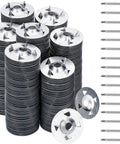 Six Hundred Pieces Foam Board Fasteners With One And One Eighth Inch Galvanized Metal Washers stacked with screws for DIY installation