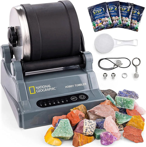 Electric Gemstone Tumbler Polisher For Diy Stone Crafting Professional Grade Electric Polisher For Kids And Adults with accessories