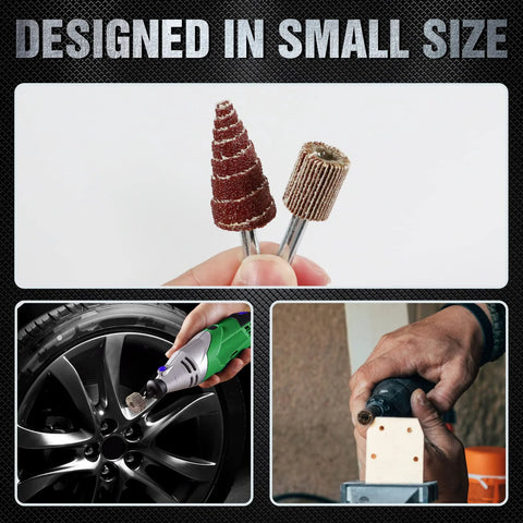 Pukamam 20-piece flap wheel sander set, 80 grit, 1/4 in shank for drill; front view shows two wheels.