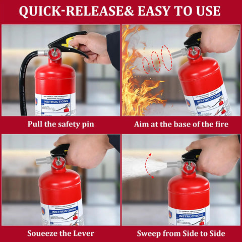 Two Pack Five Pound Dry Chemical Fire Extinguishers With Easy Squeeze Handle For Home Garage And Car Smashes Grease Electrical And Wood Fires Quick Top Notch Protection Solid Gear You Can Count On For Roadside Emergencies And Workshop Safety