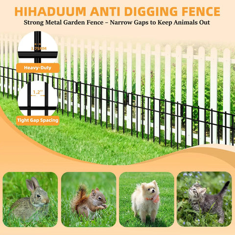 1.2 Inch Gap Animal Barrier Fence Panels No Dig Garden Fencing Kit Heavy Duty 3.75mm Wire Rustproof Outdoor Dog Fence