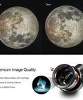Comparison of moon images using a 2 Inch Diagonal 45 Degree Erect-Image Prism For Telescope with BAK4 Prism and anti-reflective coating