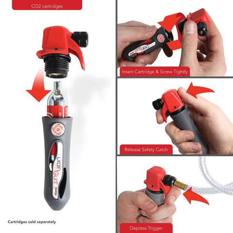 Lightweight AC Drain Gun With Flexible Hose For Condensate Lines, Clears HVAC Clogs Fast, Portable 3 Oz Air Powered Cleaner guide