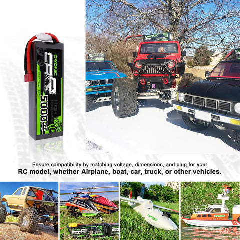 7.4V 5000mAh 50C 2S LiPo Battery Pack With Hard Case And Dean Style T Plug For RC Cars Like Bigfoot Axial Losi Slash Buggy