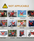 Grid of prohibited uses for 12V 10Ah LiFePO4 Deep Cycle Battery With Built In 10A BMS For Solar Off Grid Lighting Fish Finder Power Wheels And Ride On Toys Go To Power Solution With Long Life High Energy Density No Memory Effect Safe Recharge And Over Charge Protection