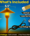 Low Voltage Copper Pathway Light 12V Outdoor LED 4W G4 Bulb Included Warm White Mushroom Landscape Lighting dimensions