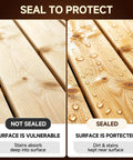 Water Based Wood Stain And Sealer In One With Detachable Brush For A Buttery Smooth Black Walnut Finish On Diy Furniture comparison of sealed vs unsealed wood surfaces.