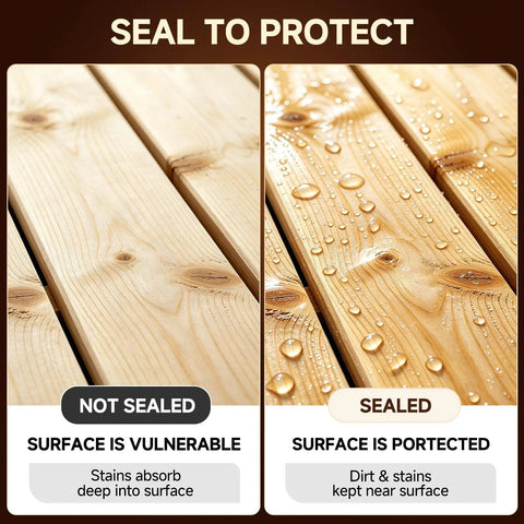 Water Based Wood Stain And Sealer In One With Detachable Brush For A Buttery Smooth Black Walnut Finish On Diy Furniture comparison of sealed vs unsealed wood surfaces.