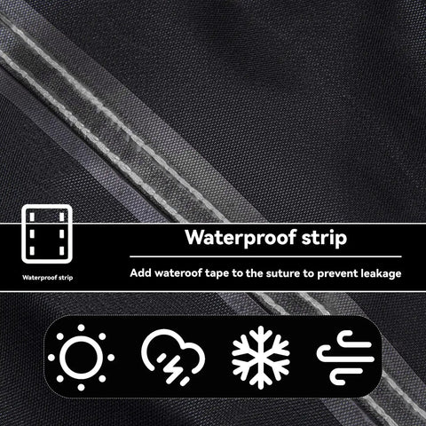 Close-up view of waterproof strip on Outdoor Prep Table Cover Heavy Duty Waterproof Shield For Keter Unity Small Portable Table