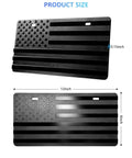 American Flag Front Bumper License Plate With 3D Embossed Patriot Design, Black Plastic Car Plate, 6x12 inches