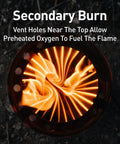 Ultra Lightweight Packable Camping Stove For Hiking And Survival With Gasification Rocket Design showing top view flame.