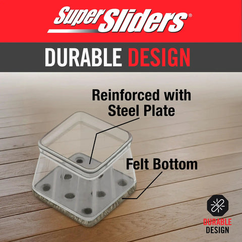 1 Inch Square Chair Leg Tips With Beige Felt Bottom No Slip Heavy Duty Silicone Caps Steel Reinforced Floor Protectors