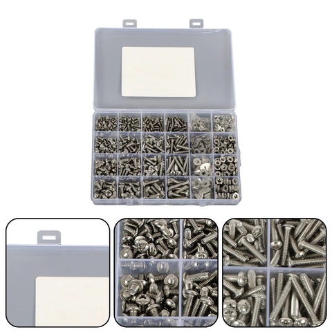 Go-To 700 Piece Stainless Steel Screw Set with Four Sizes in Durable Storage Case