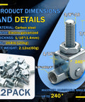 12 Pack 3/8 Inch Swivel Joint Connectors For Threaded Rod Hangers, Adjustable Swivel Attachments, Heavy Duty Strut Channel Hanger Set With 3/8-16 Threads, Go-To For Sprinkler Lines, Electrical Installations, And DIY Projects; carbon steel, 240° adjustability