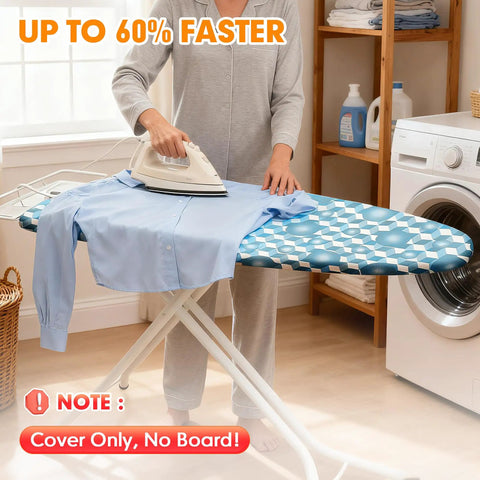 Ironing Board Cover And Pad 21x57 Extra Large Thick Padding Up To 6mm For Smooth Pressing, Scorch And Stain Resistant, Heavy Duty Pad With Adjustable Fasteners Elastic Edge Berry Blue