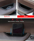 Before and after of Door Armrest Cover For BMW X3 X4 Driver Side Armrest Storage Compartment Shield Black Fits X3 F25 2010 2016 X4 F26 2014 2017