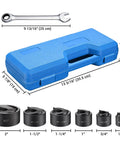 Pro Grade Knockout Hole Punch Set From Half Inch To Two Inch For Sheet Metal And Electrical Conduit Ratcheting Wrench Kit case