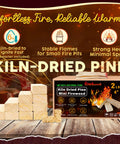 Mini Firewood 4 Inch Logs Kiln Dried Pine For No Fuss Portable Fire Pits And Solo Stove Accessories, 2 Lb Box Display
