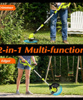 Using 20V Cordless Weed Wacker Edger With Dual 2.0Ah Batteries And Charger, 12 Inch Lightweight String Trimmer For Small Yards