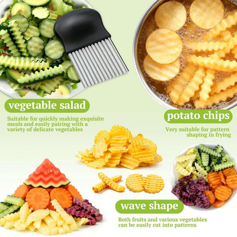 JAYVAR crinkle cutter with black handle and stainless steel blades for crinkle-cut potatoes and vegetables