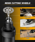 Ultimate 55 Piece All In One Rotary Tool Cutting Wheel Kit With Resin Discs Diamond Wheels HSS Blades And Extras