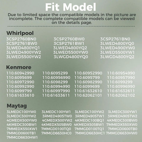 Fit model compatibility list for Whirlpool, Kenmore, and Maytag. Durable Dryer Idler Pulley With Bracket Replacement Part For Whirlpool And Kenmore, Heavy Duty, Compatible With 279640 W10118756 W10547290 PS11726337 3387372 3388674 W10118754 Easy Snap In Installation And Long Lasting Performance.