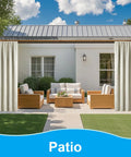 Outdoor patio with no-drill tension curtain rod extends 51 to 126 inches easy install for indoor or outdoor use rust resistant