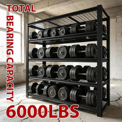 Heavy Duty Metal Garage Shelving Rack With Fully Adjustable Shelf Heights Built Like A Tank To Move Heavy Equipment And Shop Tools Rock Solid Multi Tier Storage Setup