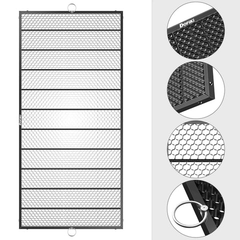 Dofiki steel honeycomb laser bed for P3 laser cutter, front view, black frame