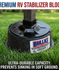 Tough As Nails USA Built Heavy Duty Round Trailer Leveling Blocks For RV Camper And Fifth Wheels UV Resistant Recycled Plastic Jack Pads Handle Up To Ten Thousand LBS Rock Stable Setup on grass