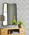 Mirror on Black and White Confetti Peel and Stick Wallpaper Removable Self-Adhesive Roll for Easy No Mess Decor background