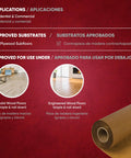 Waxed Paper Underlayment For Wood Flooring 3 Ft By 250 Ft Roll shown with approved wood floor applications