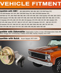 Mechanical Fuel Pump With Spring Plug And Play Direct Fit For Classic GM Cars, shown next to a classic GMC truck
