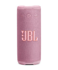 Front view of pink Grip Compact Bluetooth Speaker With Bold Pro Sound And Ambient Light For On The Go Vibes, showing controls