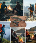 Go-To 6 Inch Ferro Rod Fire Starter Kit For Camping And Hiking with 3/8 inch rod, magnesium fire starter, and scraper.