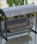 All Weather Porch Swing With Canopy And Stand For Outdoor Relaxing 3 Person Patio Swing Bed With Cushions For Yard And Deck Go To Backyard Swing For Adults Grey under rain