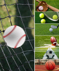 Collage of various sports equipment including baseball, tennis, golf, football, soccer, and basketball