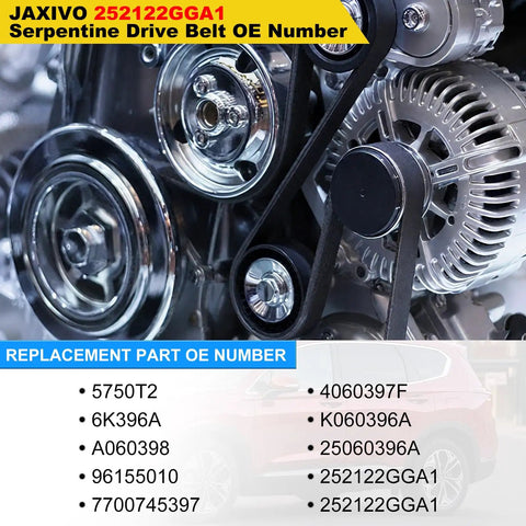 Serpentine Drive Belt 6 Rib 39.69 Inch Replacement For Hyundai Sonata 2015 2019 Santa Fe Alternator And AC OE 25212 2GGA1