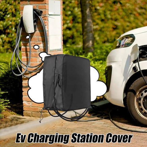 Tough As Nails EV Charger Cover For Wall Mounted Charging Stations made from high density oxford cloth in outdoor setting.