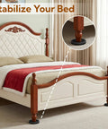 8 Pack Furniture Caster Cups with Rubber Bed Stoppers under bed legs to prevent rolling and scratches on carpeted floor.