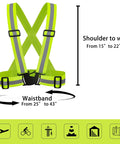 2 Pack High Visibility Safety Vests For Traffic Control, Running And Cycling With Adjustable Neon Yellow Color And Reflective Strips shown.