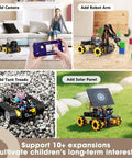 Programmable Robotic Arm Kit With 5DOF For Kids And Teens, ESP32 Arduino Python Blockly Coding, App Control And Remote, STEM DIY Gift For Ages 8-16 And Up, Learn To Grab, Lift, And Place Objects, modular wheeled robot with camera and arm