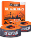 Two Pack 3 Inch By 10 Foot Heavy Duty Lift Straps With 25000 Lbs Breaking Load Capacity, Beefy Rigging Slings For Moving, Recovery, Tow, Crane, Tree Saver, Reusable Endless Straps With Durable Double Loop Ends, orange 3x10ft polyester straps in box